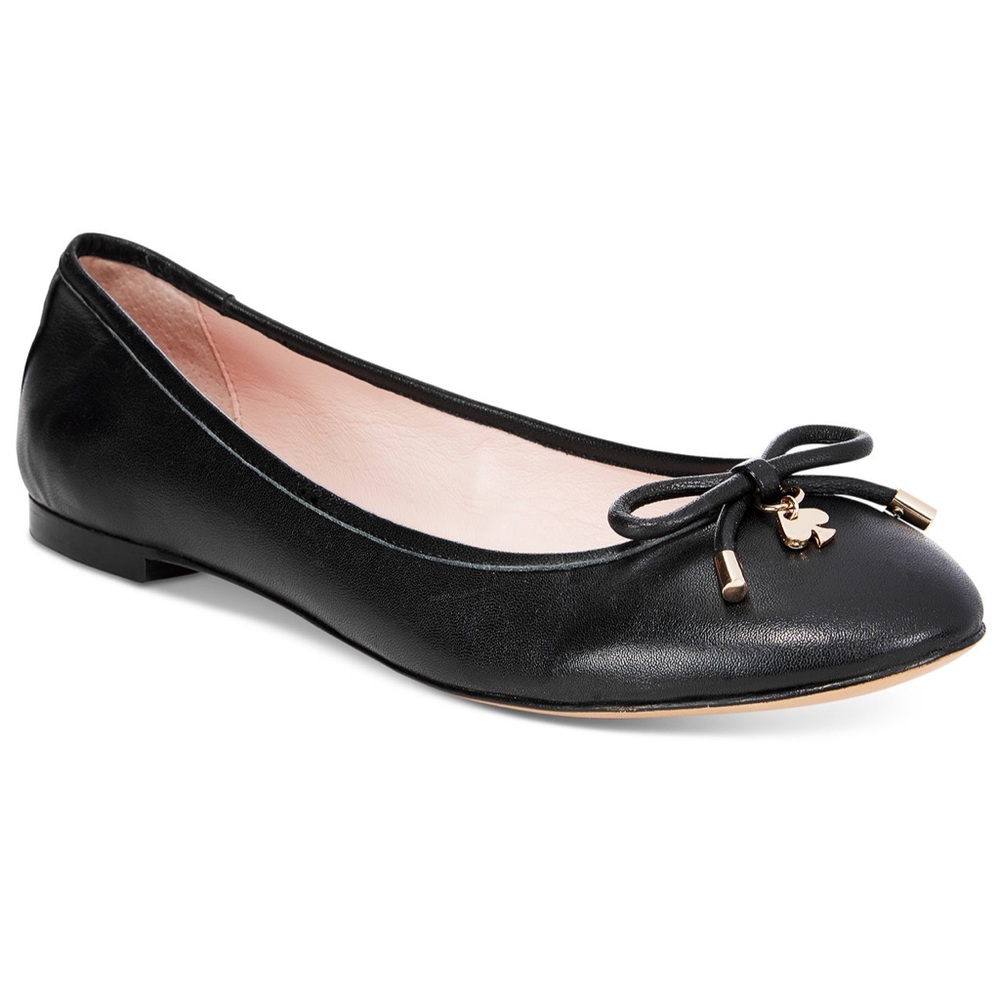 Kate Spade Willa Black Leather Ballet Flats